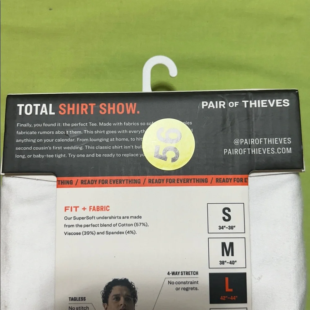 (2) pack White Classic Tee for Men-Pair of thieves-Size Large